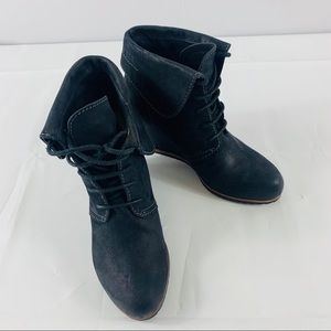 Biala Lace Up Boots Black 3 1/2” Heel Size 7